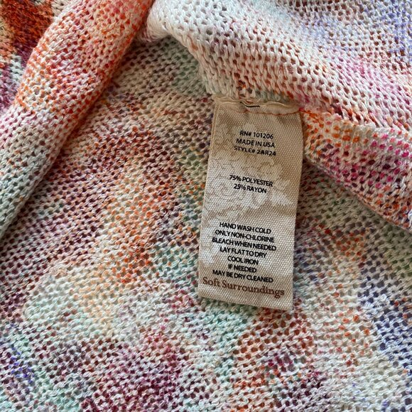 Soft Surroundings Impressionist Floral Short Sleeved Sweater Womens Size M - Picture 5 of 5